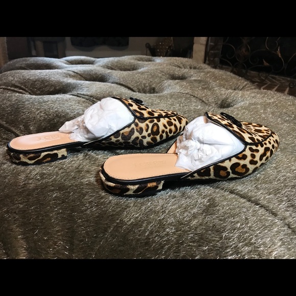 J CREW LEOPARD PRINT CALF HAIR MULES NIB. - Picture 5 of 8